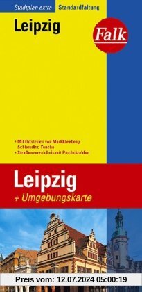 Falk Stadtplan Extra Standardfaltung Leipzig